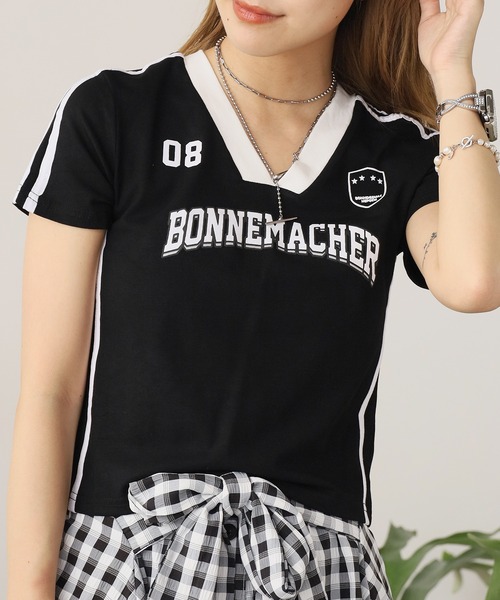 ROOPTOKYO(ループトウキョウ)の「ゲームシャツ風 ミニTシャツ(Tシャツ/カットソー・レディース・スカイブルー/ブルー/グレー/ホワイト/ブラック/レッド・FREE)」の13枚目の写真