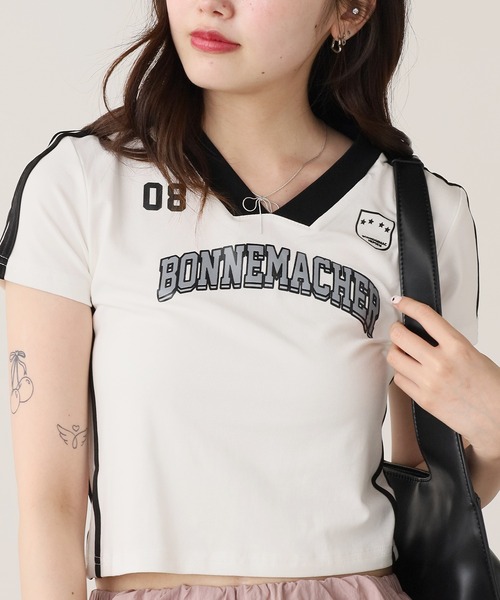 ROOPTOKYO(ループトウキョウ)の「ゲームシャツ風 ミニTシャツ(Tシャツ/カットソー・レディース・スカイブルー/ブルー/グレー/ホワイト/ブラック/レッド・FREE)」の8枚目の写真
