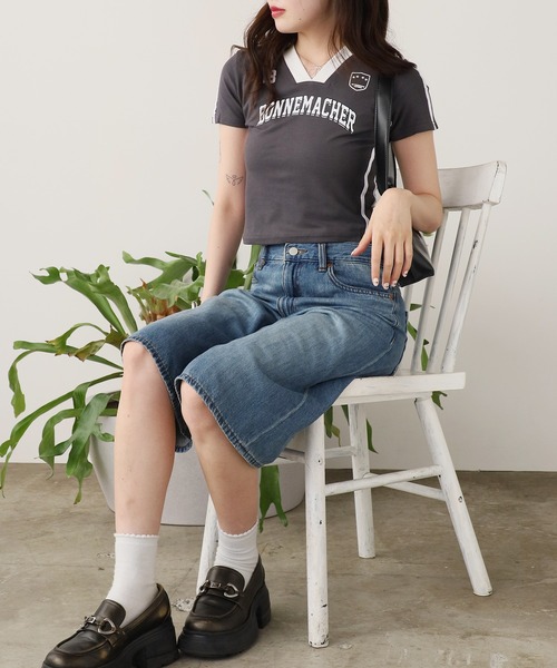 ROOPTOKYO(ループトウキョウ)の「ゲームシャツ風 ミニTシャツ(Tシャツ/カットソー・レディース・スカイブルー/ブルー/グレー/ホワイト/ブラック/レッド・FREE)」の19枚目の写真