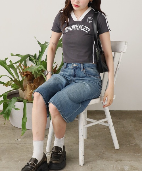 ROOPTOKYO(ループトウキョウ)の「ゲームシャツ風 ミニTシャツ(Tシャツ/カットソー・レディース・スカイブルー/ブルー/グレー/ホワイト/ブラック/レッド・FREE)」の20枚目の写真