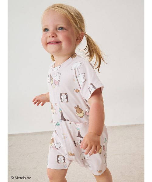 Miffy（ ミッフィー）の「【Dick Bruna】【BABY】【接触冷感】総柄ロンパース（ロンパース・キッズ・ピンク/イエロー/グレー・80/70）」の6枚目の写真