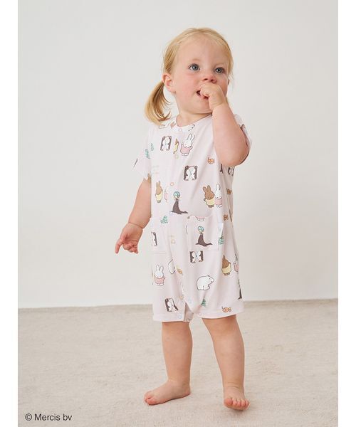 Miffy（ ミッフィー）の「【Dick Bruna】【BABY】【接触冷感】総柄ロンパース（ロンパース・キッズ・ピンク/イエロー/グレー・80/70）」の8枚目の写真