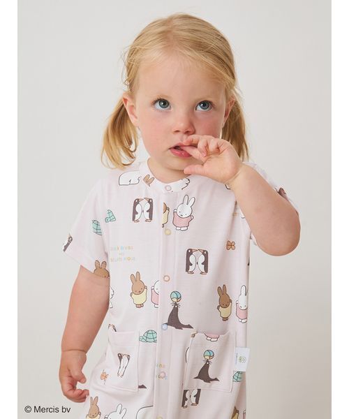 Miffy（ ミッフィー）の「【Dick Bruna】【BABY】【接触冷感】総柄ロンパース（ロンパース・キッズ・ピンク/イエロー/グレー・80/70）」の9枚目の写真