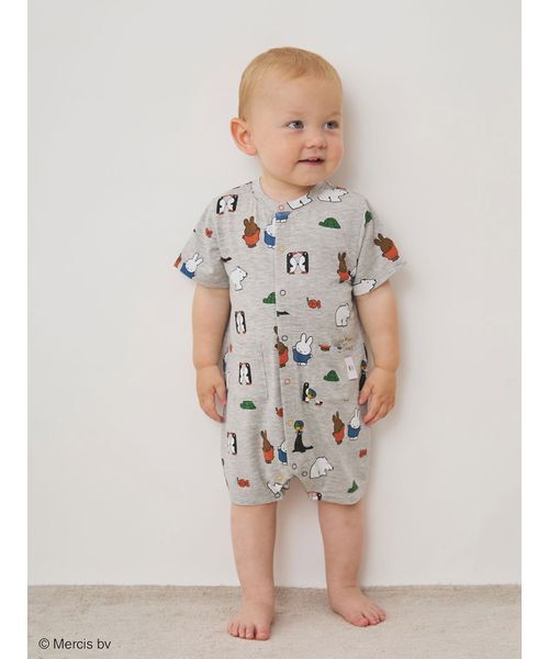 Miffy（ ミッフィー）の「【Dick Bruna】【BABY】【接触冷感】総柄ロンパース（ロンパース・キッズ・ピンク/イエロー/グレー・80/70）」の13枚目の写真
