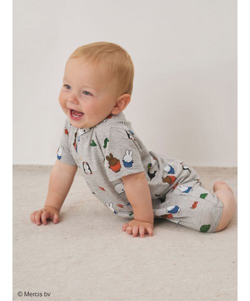 Miffy（ ミッフィー）の「【Dick Bruna】【BABY】【接触冷感】総柄ロンパース（ロンパース・キッズ・ピンク/イエロー/グレー・80/70）」の14枚目の写真