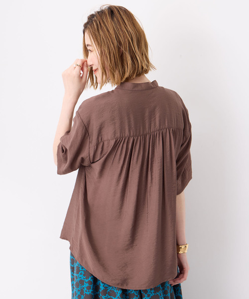 【プチ　オンフルール】プチ オンフルール Petit Honfleur バンドカラーブラウス クーポン】【セール 30%OFF】プチ オンフルール Petit Honfleur