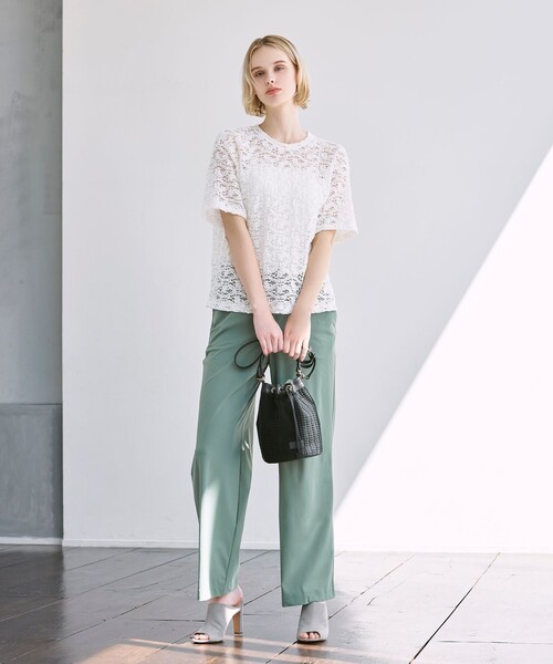 MACKINTOSH LONDON（マッキントッシュ ロンドン）の「フラワーレースジャージープルオーバー（Tシャツ/カットソー・レディース・オフホワイト/ブラック・38）」の4枚目の写真