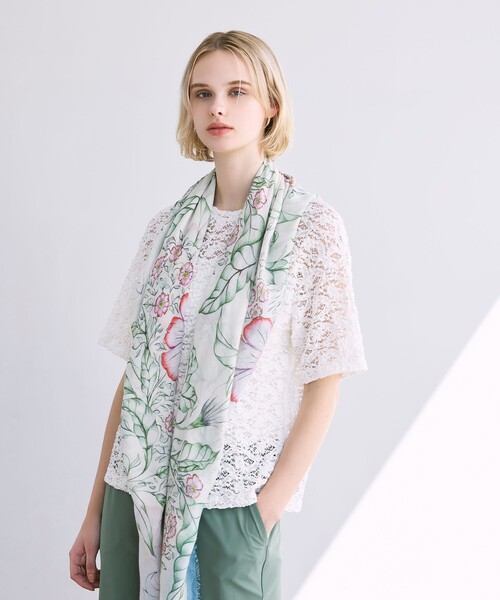 MACKINTOSH LONDON（マッキントッシュ ロンドン）の「フラワーレースジャージープルオーバー（Tシャツ/カットソー・レディース・オフホワイト/ブラック・38）」の5枚目の写真