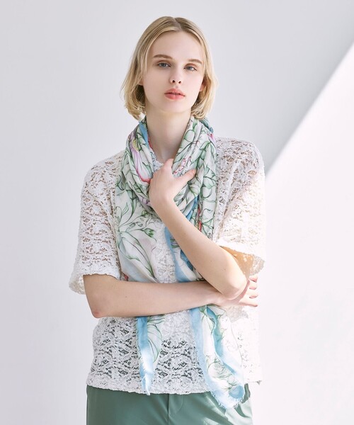 MACKINTOSH LONDON（マッキントッシュ ロンドン）の「フラワーレースジャージープルオーバー（Tシャツ/カットソー・レディース・オフホワイト/ブラック・38）」の6枚目の写真