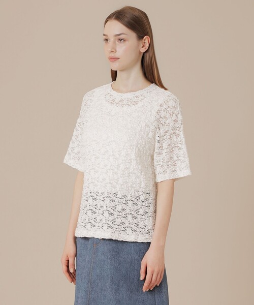 MACKINTOSH LONDON（マッキントッシュ ロンドン）の「フラワーレースジャージープルオーバー（Tシャツ/カットソー・レディース・オフホワイト/ブラック・38）」の10枚目の写真