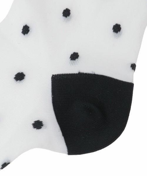 Candy Stripper(キャンディストリッパー)の「DOT SLIT HIGH ソックス(ソックス/靴下・レディース・オフホワイト/ホワイト×ブラック/ブラック・FREE)」の11枚目の写真