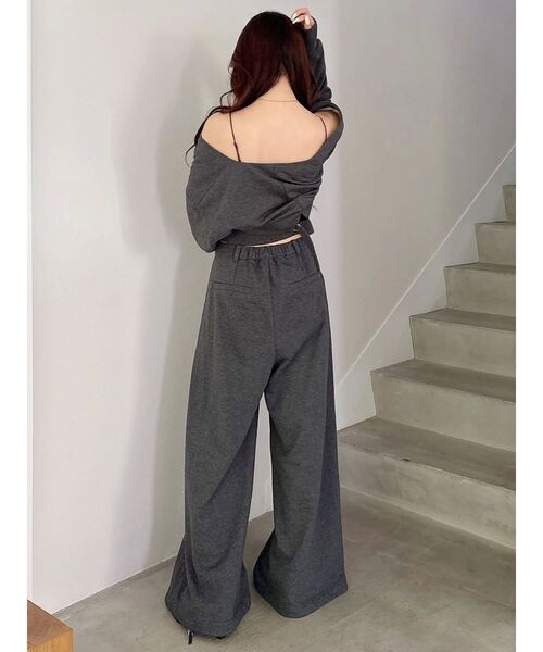 MERCURYDUO（マーキュリーデュオ）の「【WEB限定/セットアップ着用可アイテム】裏毛センターシームパンツ（その他パンツ・レディース・チャコールグレー/ライトグレー・SMALL/MEDIUM）」の6枚目の写真