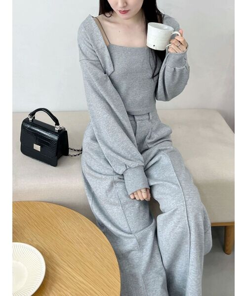 MERCURYDUO（マーキュリーデュオ）の「【WEB限定/セットアップ着用可アイテム】裏毛センターシームパンツ（その他パンツ・レディース・チャコールグレー/ライトグレー・SMALL/MEDIUM）」の7枚目の写真