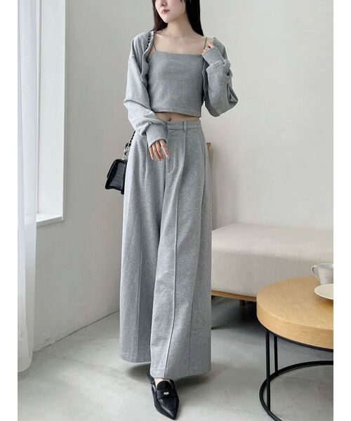 MERCURYDUO（マーキュリーデュオ）の「【WEB限定/セットアップ着用可アイテム】裏毛センターシームパンツ（その他パンツ・レディース・チャコールグレー/ライトグレー・SMALL/MEDIUM）」の9枚目の写真