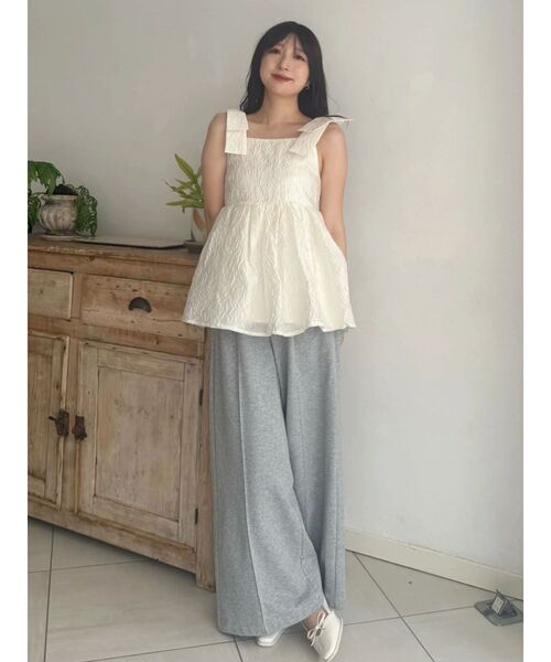 MERCURYDUO（マーキュリーデュオ）の「【WEB限定/セットアップ着用可アイテム】裏毛センターシームパンツ（その他パンツ・レディース・チャコールグレー/ライトグレー・SMALL/MEDIUM）」の20枚目の写真