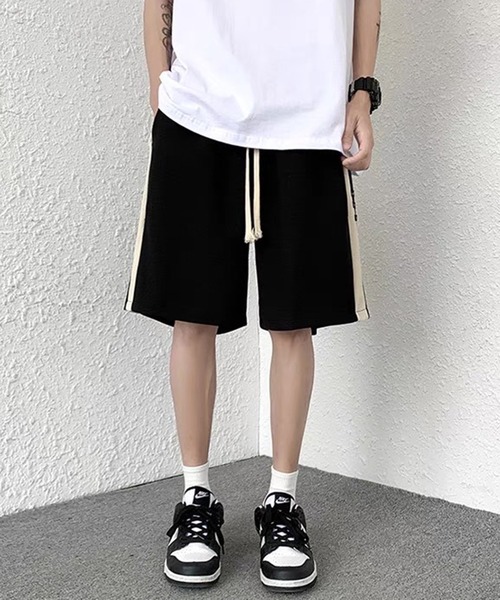THE HITSS(ヒッツ)の「サイドライン ワッフル ハーフパンツ(トラックパンツ)(その他パンツ・メンズ・ブラック/アイボリー・M/L)」の8枚目の写真