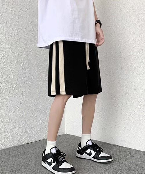 THE HITSS(ヒッツ)の「サイドライン ワッフル ハーフパンツ(トラックパンツ)(その他パンツ・メンズ・ブラック/アイボリー・M/L)」の9枚目の写真