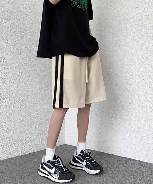 THE HITSS(ヒッツ)の「サイドライン ワッフル ハーフパンツ(トラックパンツ)(その他パンツ・メンズ・ブラック/アイボリー・M/L)」の6枚目の写真