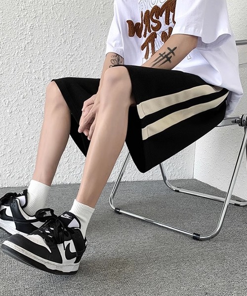 THE HITSS(ヒッツ)の「サイドライン ワッフル ハーフパンツ(トラックパンツ)(その他パンツ・メンズ・ブラック/アイボリー・M/L)」の16枚目の写真