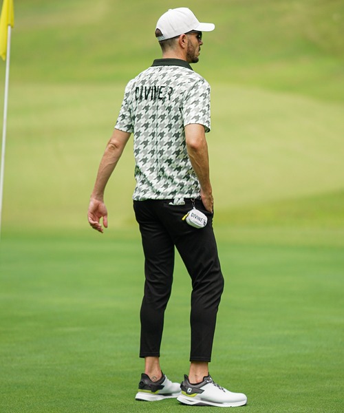 DIVINER GOLF】メッシュチドリ柄 ポロシャツ メンズ ゴルフ