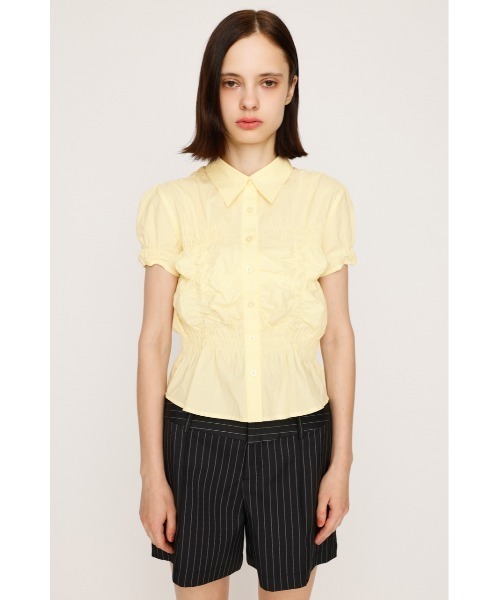 セール】RANDOM SHIRRING S/SLEEVE TOPS ランダム シャーリング