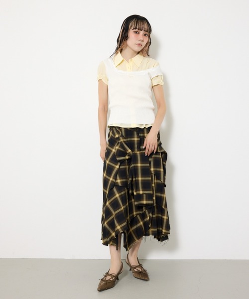 SLY（スライ）の「RANDOM SHIRRING S/SLEEVE TOPS ランダム シャーリング ショートスリーブ トップス 半袖 夏服（シャツ/ブラウス・レディース・ライトイエロー/ライトブルー/ホワイト・FREE）」の17枚目の写真