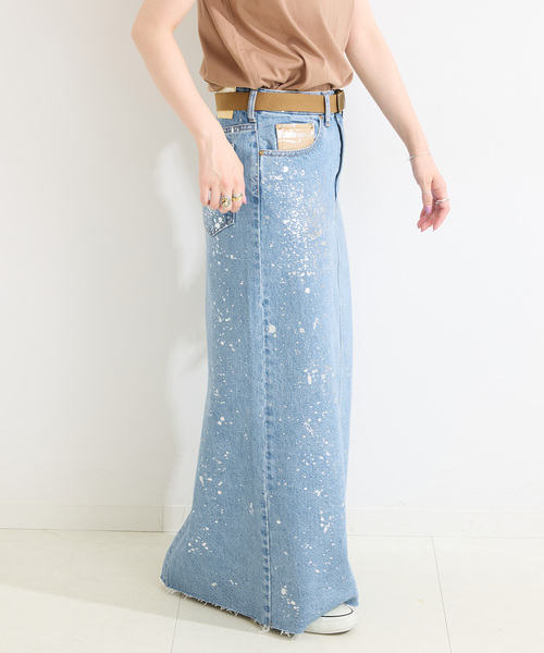 B.C STOCK（ベーセーストック）の「ウォッシャブル / DU JOUR/デュ ジュール LEAN GLITTER JEAN SKIRT（スカート・レディース・ホワイト/ブルー系その他・36/38）」の16枚目の写真