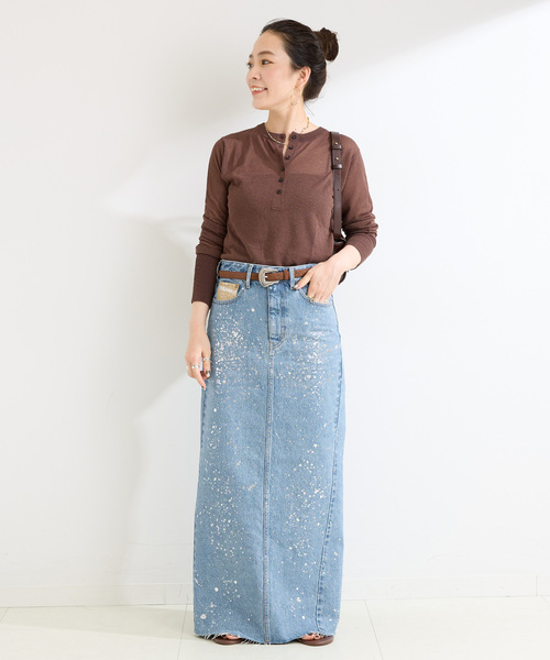 B.C STOCK（ベーセーストック）の「ウォッシャブル / DU JOUR/デュ ジュール LEAN GLITTER JEAN SKIRT（スカート・レディース・ホワイト/ブルー系その他・36/38）」の19枚目の写真