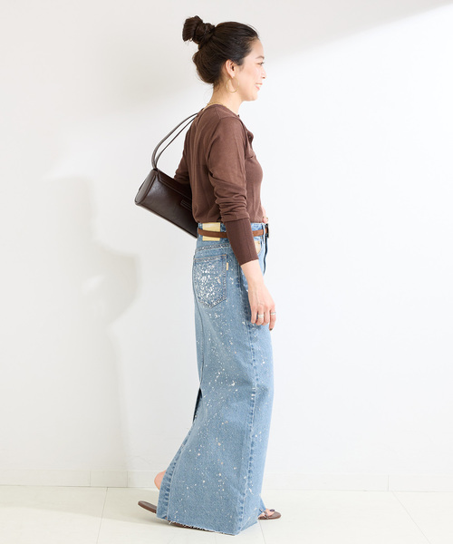 B.C STOCK（ベーセーストック）の「ウォッシャブル / DU JOUR/デュ ジュール LEAN GLITTER JEAN SKIRT（スカート・レディース・ホワイト/ブルー系その他・36/38）」の20枚目の写真