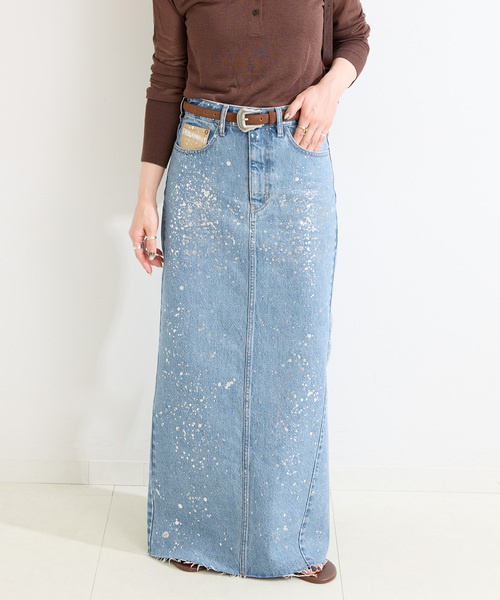 B.C STOCK（ベーセーストック）の「ウォッシャブル / DU JOUR/デュ ジュール LEAN GLITTER JEAN SKIRT（スカート・レディース・ホワイト/ブルー系その他・36/38）」の22枚目の写真