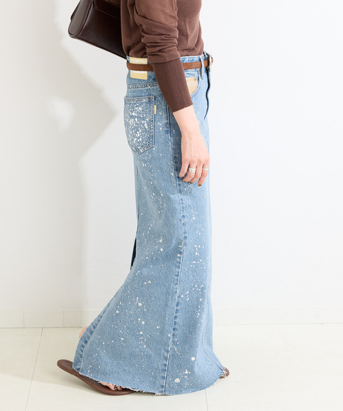 ウォッシャブル / DU JOUR/デュ ジュール LEAN GLITTER JEAN SKIRT