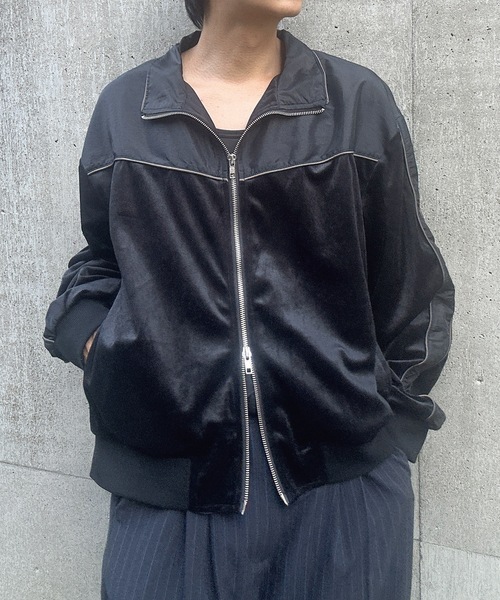 セール】ナイロンベロアトラックジャケット/セットアップ着用可