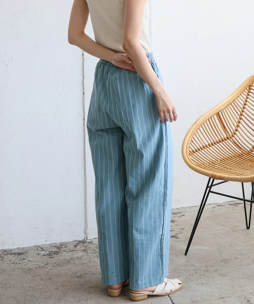 VitaFelice（ヴィータフェリーチェ）の「リネンライクストライプイージーパンツ（その他パンツ・レディース・ブルー/ベージュ/ネイビー・FREE）」の15枚目の写真