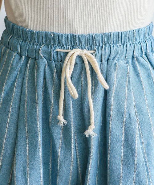 VitaFelice（ヴィータフェリーチェ）の「リネンライクストライプイージーパンツ（その他パンツ・レディース・ブルー/ベージュ/ネイビー・FREE）」の9枚目の写真