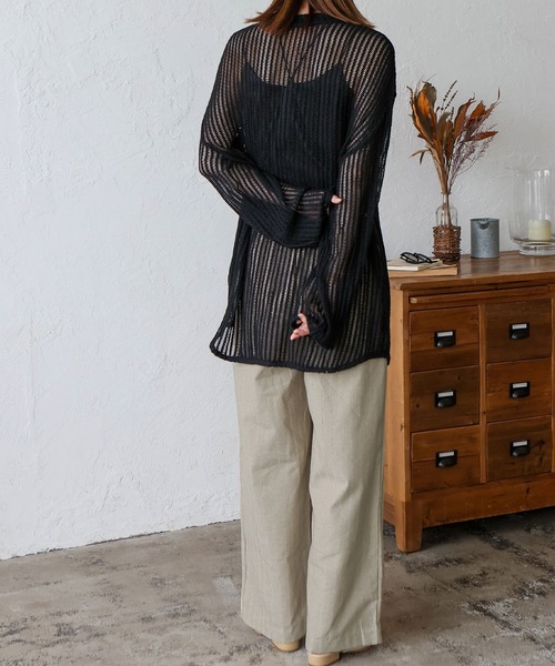 VitaFelice（ヴィータフェリーチェ）の「リネンライクストライプイージーパンツ（その他パンツ・レディース・ブルー/ベージュ/ネイビー・FREE）」の4枚目の写真