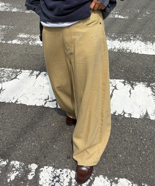 CIAOPANIC TYPY(チャオパニックティピー)の「■【UNISEX】ホットフィットカーブチノパンツ(チノパンツ・レディース・ブラック/アイボリー/ベージュ・LARGE/MEDIUM)」の16枚目の写真