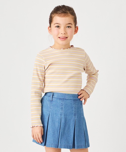 ever closet（エバークローゼット）の「クルーネック リブトップス（Tシャツ/カットソー・キッズ・ホワイト系その他/ブラック/ベージュ系その他5/ブラック系その他/グリーン系その他/ラベンダー/ミント/ピンク/ホワイト/ブラウン/イエロー系その他/ブルー系その他5/グレー・90cm/150cm/130cm/100cm/120cm/110cm/140cm/80ｃｍ/160cm）」の11枚目の写真