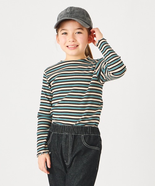 ever closet（エバークローゼット）の「クルーネック リブトップス（Tシャツ/カットソー・キッズ・ホワイト系その他/ブラック/ベージュ系その他5/ブラック系その他/グリーン系その他/ラベンダー/ミント/ピンク/ホワイト/ブラウン/イエロー系その他/ブルー系その他5/グレー・90cm/150cm/130cm/100cm/120cm/110cm/140cm/80ｃｍ/160cm）」の9枚目の写真