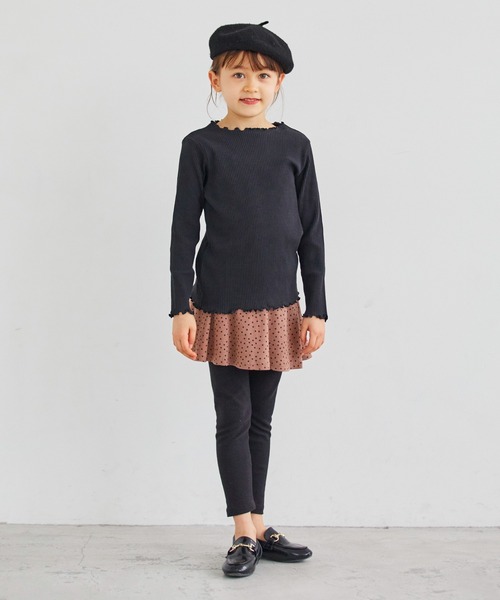 ever closet（エバークローゼット）の「クルーネック リブトップス（Tシャツ/カットソー・キッズ・ホワイト系その他/ブラック/ベージュ系その他5/ブラック系その他/グリーン系その他/ラベンダー/ミント/ピンク/ホワイト/ブラウン/イエロー系その他/ブルー系その他5/グレー・90cm/150cm/130cm/100cm/120cm/110cm/140cm/80ｃｍ/160cm）」の16枚目の写真