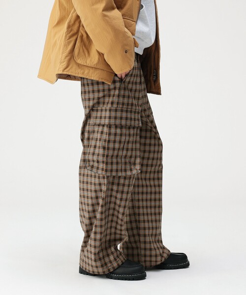セール】ワイドストレート チェック カーゴ パンツ（その他パンツ