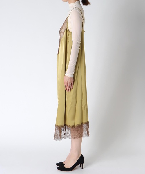 Three Four Time(スリーフォータイム)の「サテンレースキャミワンピース(ワンピース・レディース・ブラック・FREE)」の11枚目の写真