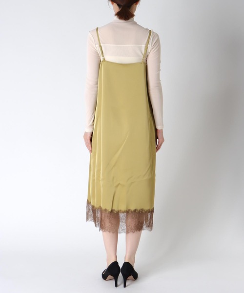 Three Four Time(スリーフォータイム)の「サテンレースキャミワンピース(ワンピース・レディース・ブラック・FREE)」の12枚目の写真