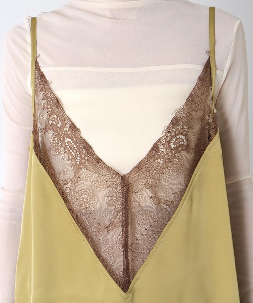 Three Four Time(スリーフォータイム)の「サテンレースキャミワンピース(ワンピース・レディース・ブラック・FREE)」の14枚目の写真