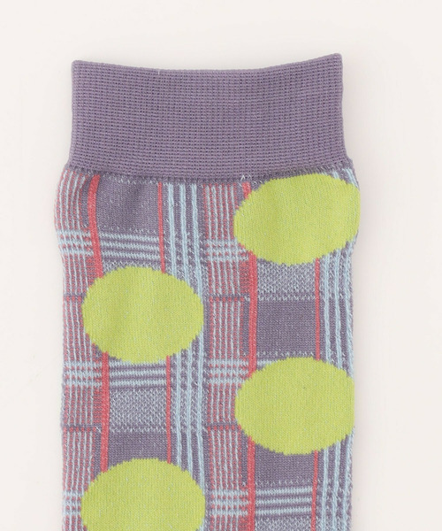 FRAPBOIS(フラボア)の「チェックオンドットソックス(ソックス/靴下・レディース・ブラック/パープル/レッド・FREE)」の5枚目の写真