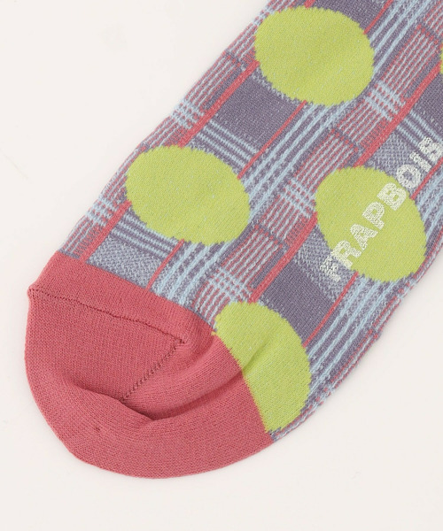 FRAPBOIS(フラボア)の「チェックオンドットソックス(ソックス/靴下・レディース・ブラック/パープル/レッド・FREE)」の7枚目の写真