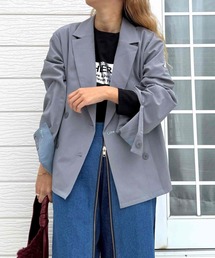 Q | ダブルブレストバイカラージャケット(テーラードジャケット)