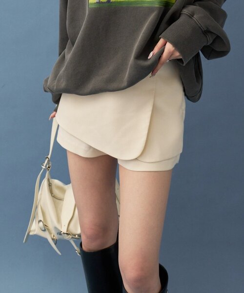 セール】ラップレイヤードミニスカパン（その他パンツ）｜mystic