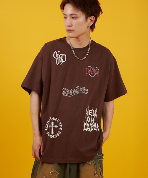 improves(インプローブス)の「天竺 ロゴ刺しゅう 半袖Tシャツ(Tシャツ/カットソー・メンズ・ブラウン/ブラック/ホワイト・MEDIUM/LARGE)」の3枚目の写真