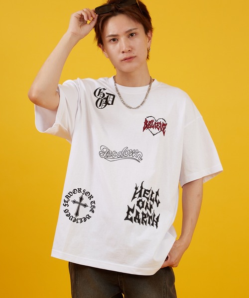 improves(インプローブス)の「天竺 ロゴ刺しゅう 半袖Tシャツ(Tシャツ/カットソー・メンズ・ブラウン/ブラック/ホワイト・MEDIUM/LARGE)」の1枚目の写真