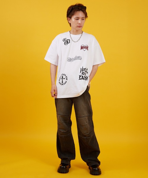 improves(インプローブス)の「天竺 ロゴ刺しゅう 半袖Tシャツ(Tシャツ/カットソー・メンズ・ブラウン/ブラック/ホワイト・MEDIUM/LARGE)」の7枚目の写真
